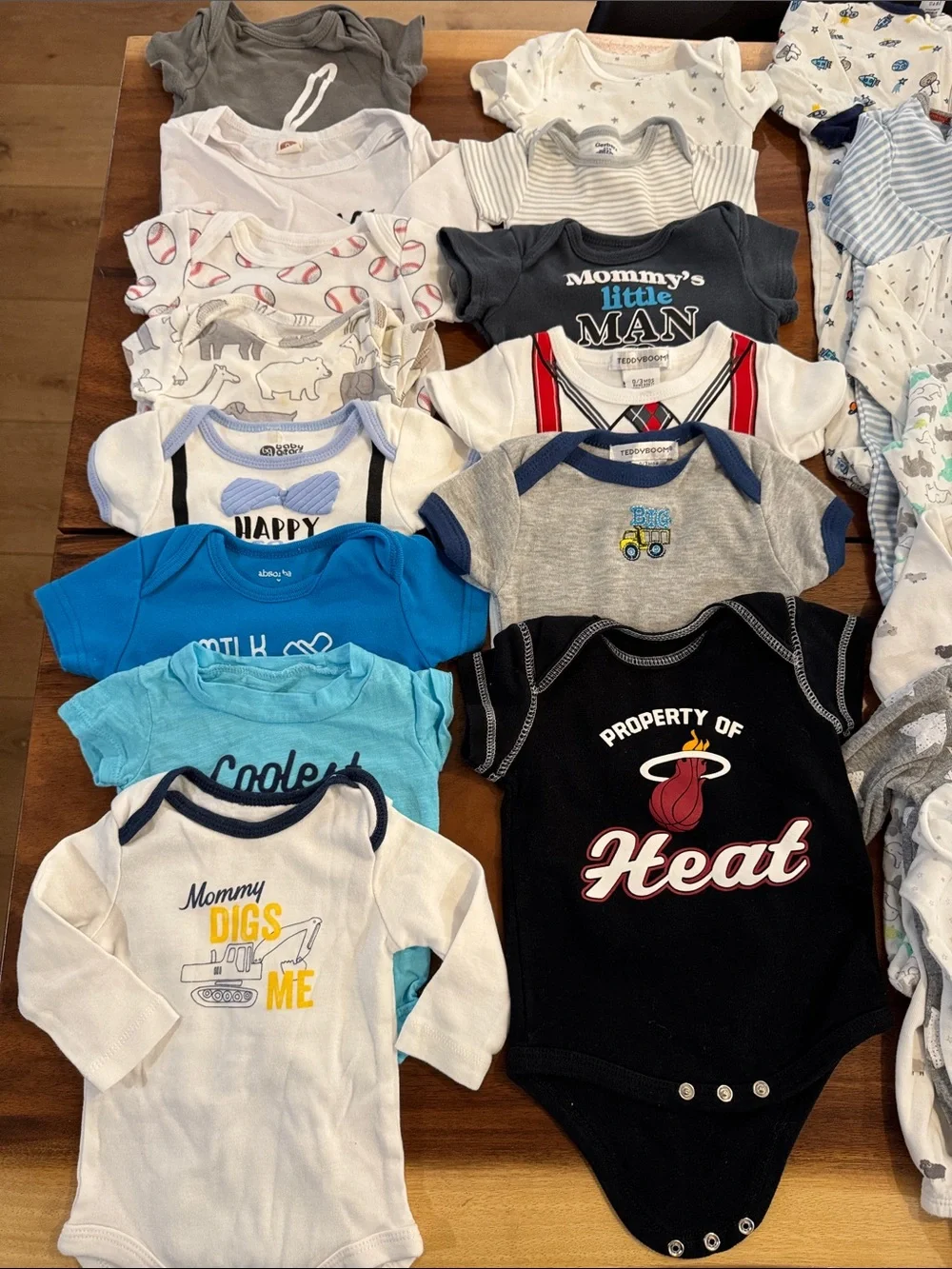 HUGE 0-3 Boy Bundle Lot of Footies, Onesies, Shirts, etc